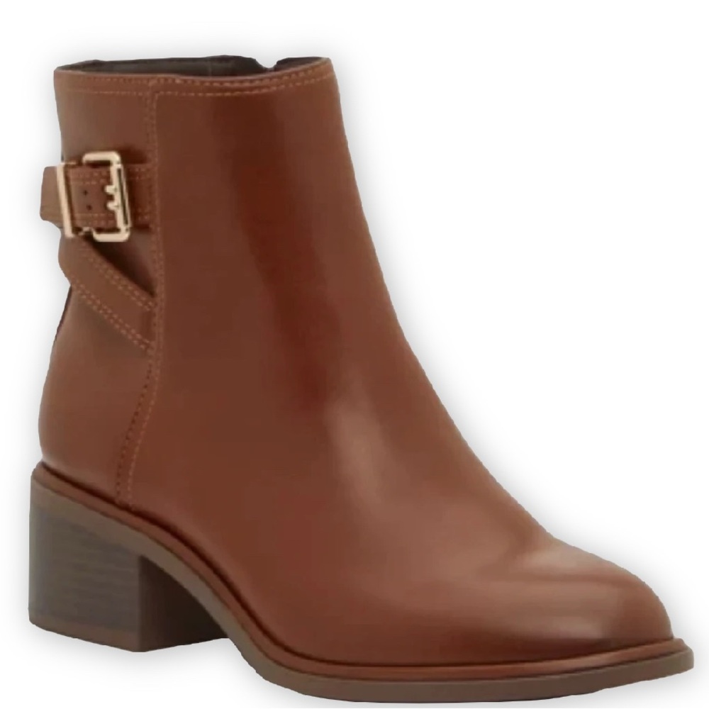 Kelly & Katie Brown Ankle Boots with Buckle Detail